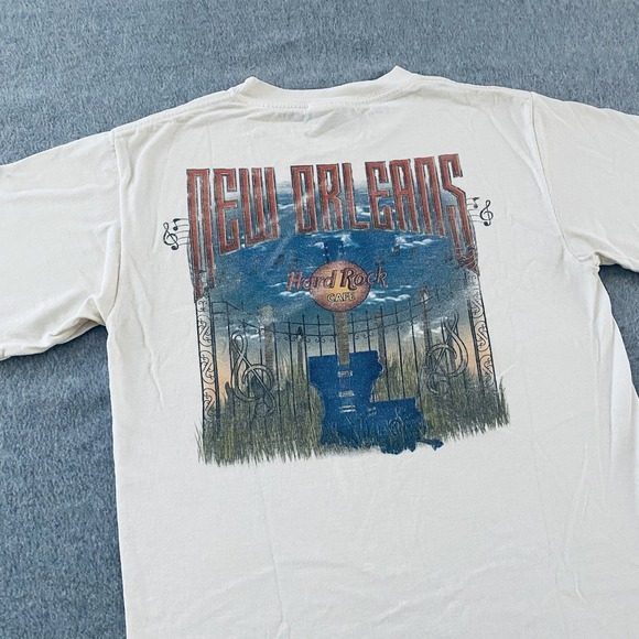 Hard Rock Cafe Other - Hard Rock Cafe New Orleans Shirt Adult‎ Small Off White Vtg Y2k Double Sided Tee